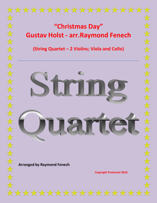 Book cover for Christmas Day-Gustav Holst- STRING QUARTET (2 Violins; Viola and Violoncello) - Advance Intermediate