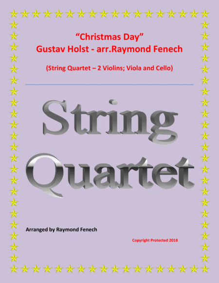 Christmas Day-Gustav Holst- STRING QUARTET (2 Violins; Viola and Violoncello) - Advance Intermediate image number null