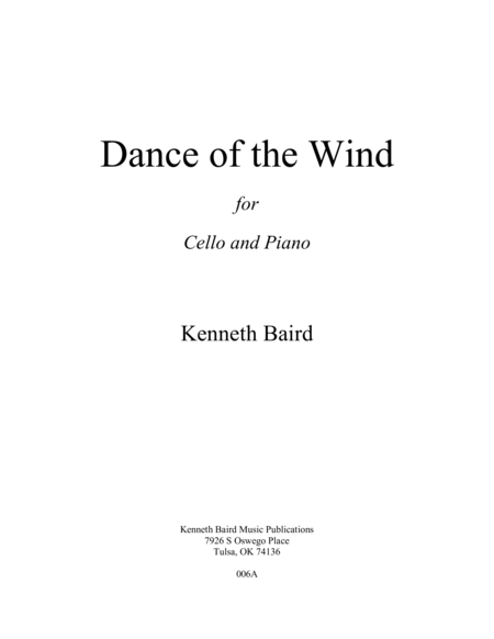 Dance of the Wind (for Cello with Piano Accompaniment) image number null