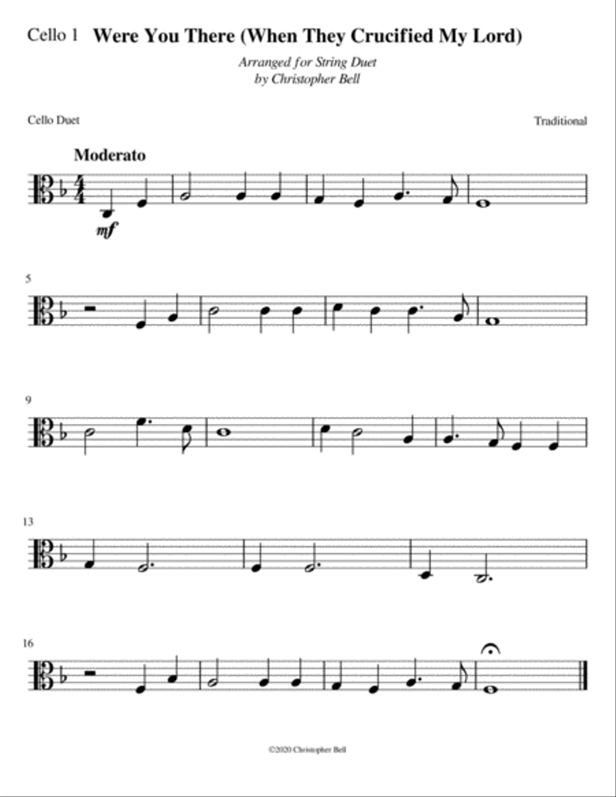 Were You There - Easy Cello Duet image number null