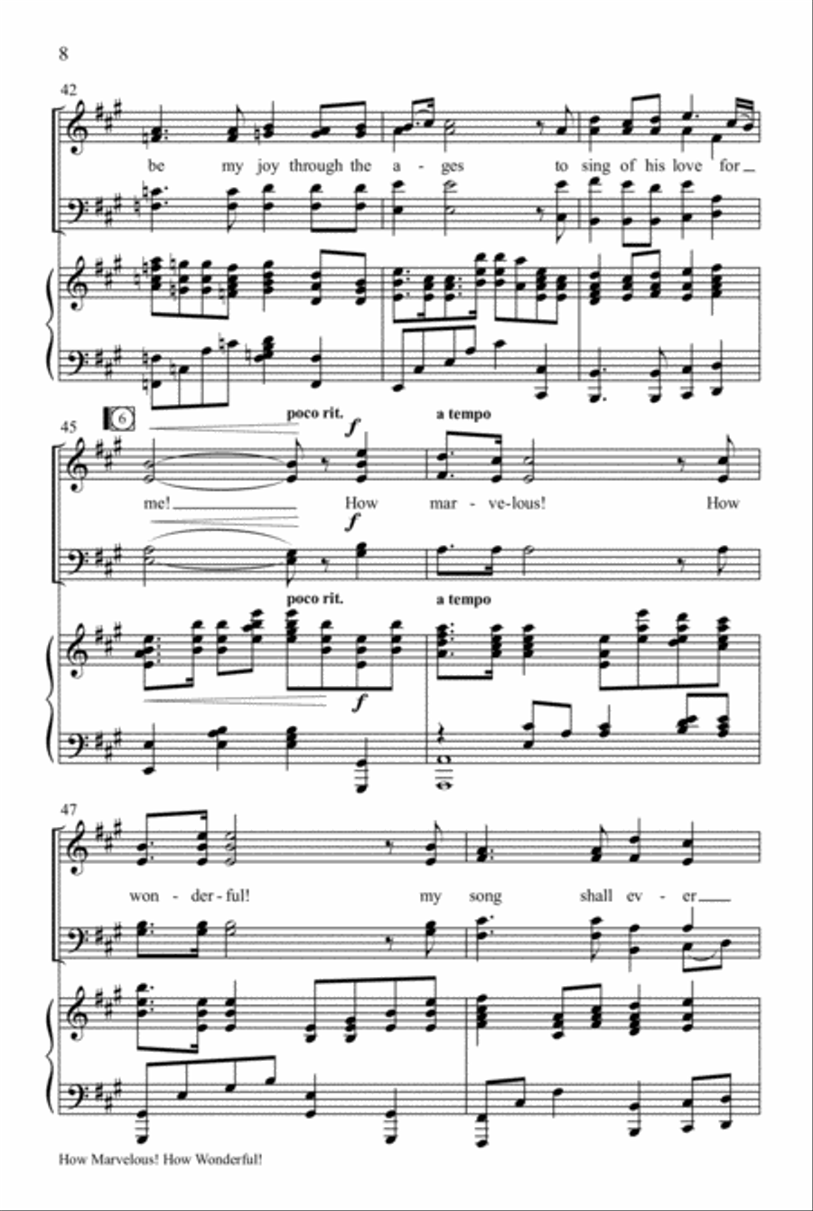 How Marvelous! How Wonderful! (I Stand Amazed) 4-Part scores gallery preview page 9