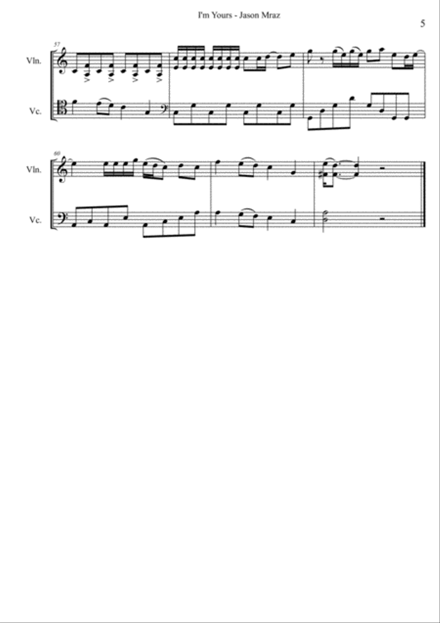 I'm Yours I'm Yours Set of Parts scores gallery preview page 5