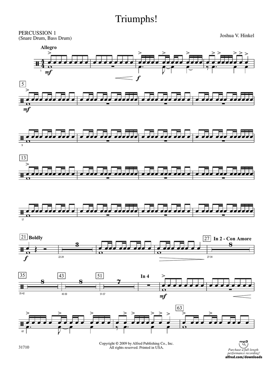 Triumphs!: 1st Percussion