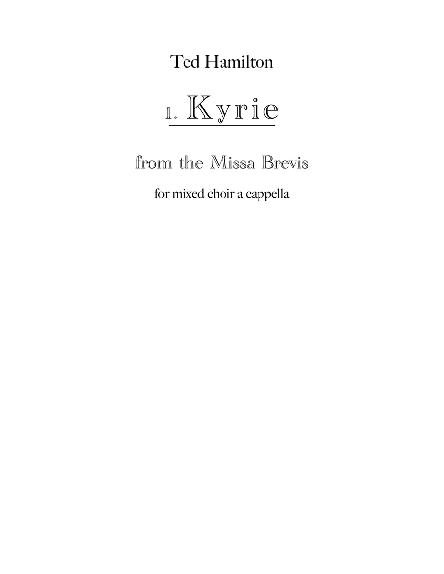 Missa Brevis 1.Kyrie Missa Brevis 1.Kyrie 4-Part scores gallery preview page 1