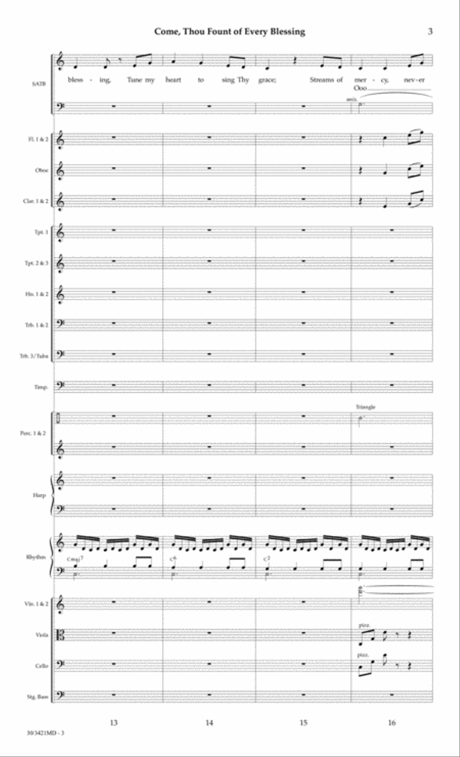 Come, Thou Fount of Every Blessing - Orchestral Score and Parts Choir scores gallery preview page 6