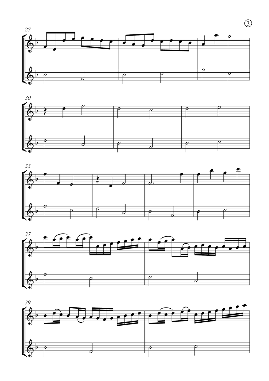 Canon in D Woodwind Duet scores gallery preview page 3