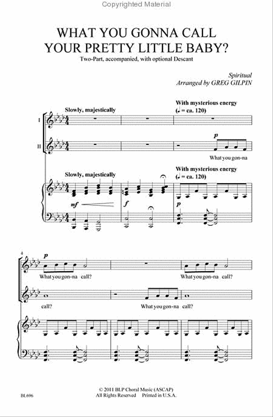 What You Gonna Call Your Pretty Little Baby? Choir scores gallery preview page 2