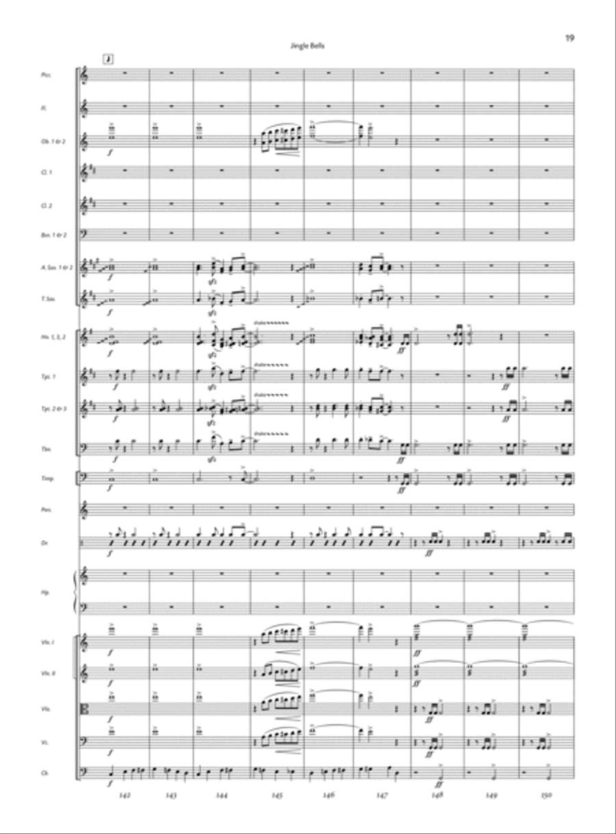 Jingle Bells by James Pierpont Full Orchestra - Sheet Music page 14