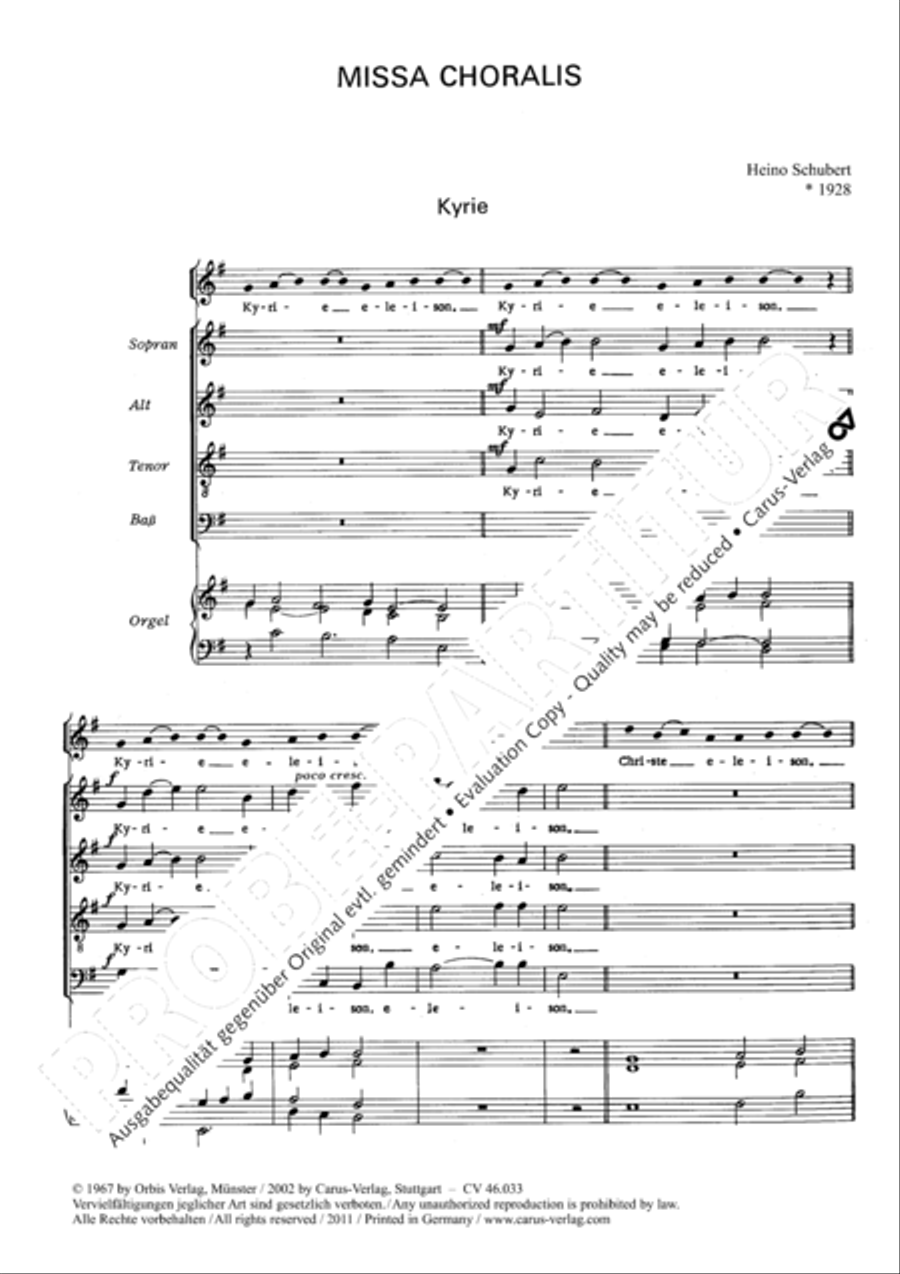Missa Choralis zu GL 401-404 4-Part scores gallery preview page 3