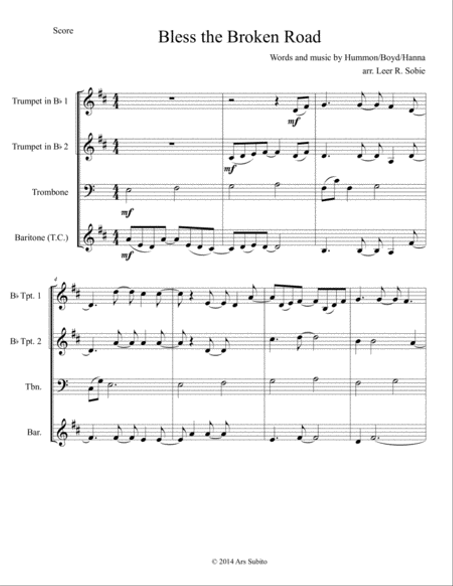 Bless The Broken Road Brass Ensemble scores gallery preview page 1