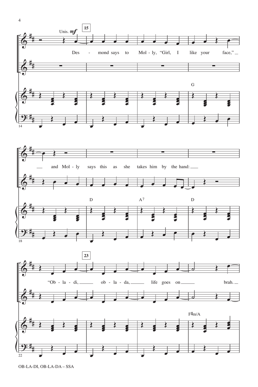 Ob-La-Di, Ob-La-Da SSA scores gallery preview page 2