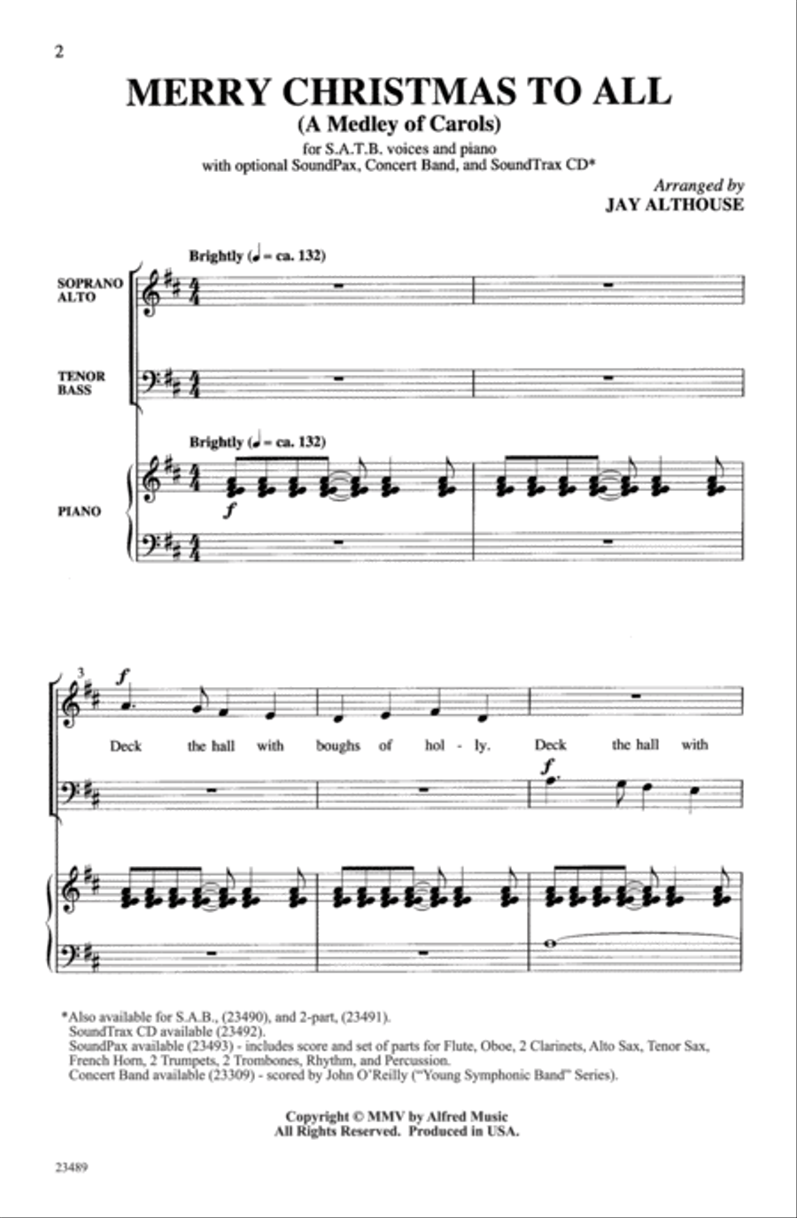 Merry Christmas to All 4-Part scores gallery preview page 2