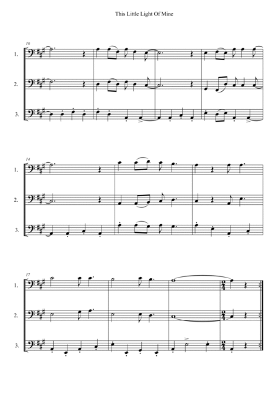 This Little Light Of Mine String Trio scores gallery preview page 2