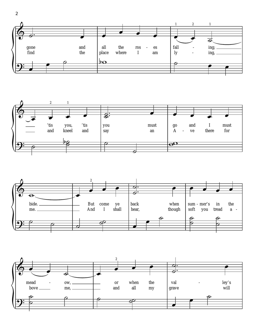 Danny Boy Easy Piano scores gallery preview page 2