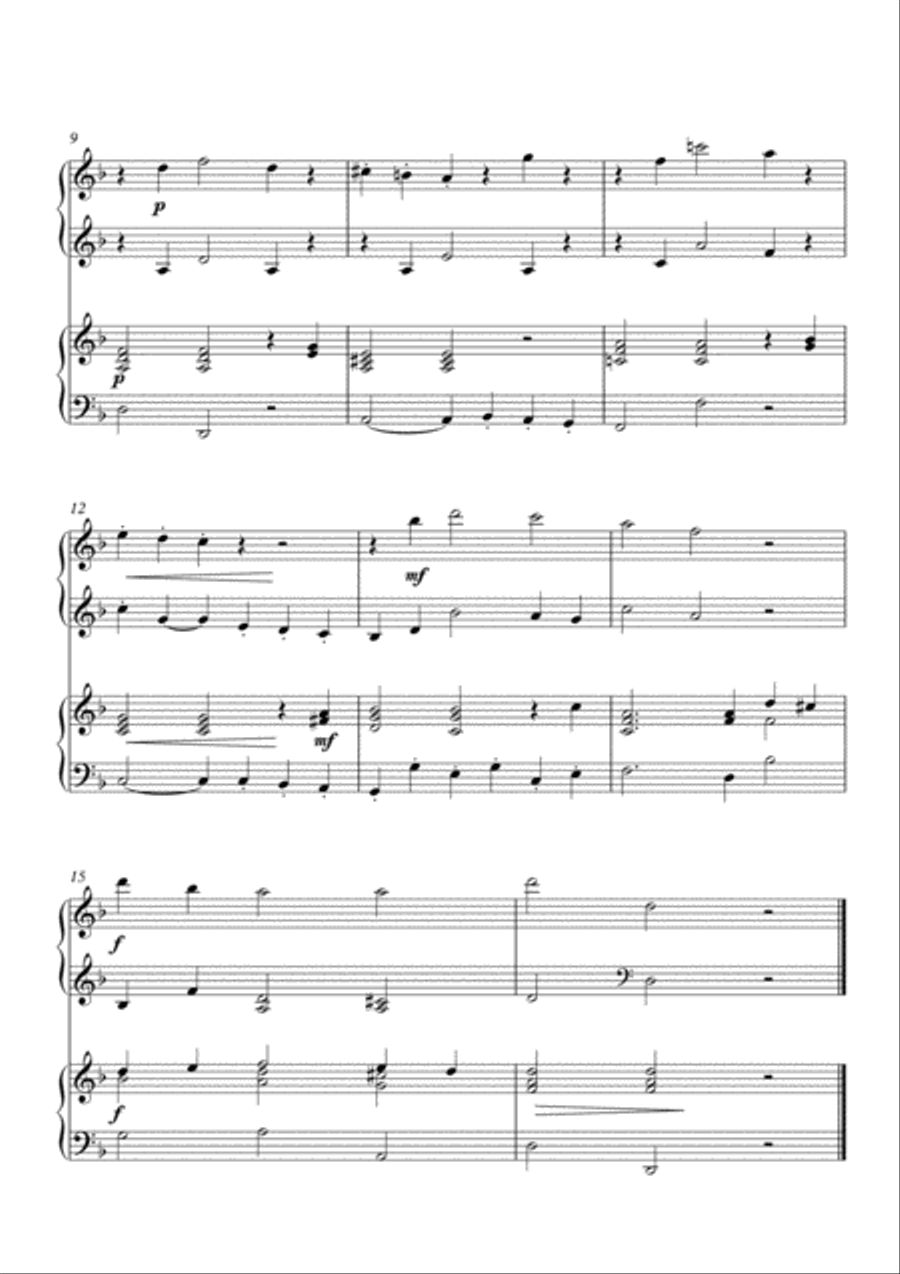 Sarabande (Handel), a new, easy arrangement for 2 pianos by Simon Peberdy Easy Piano scores gallery preview page 3