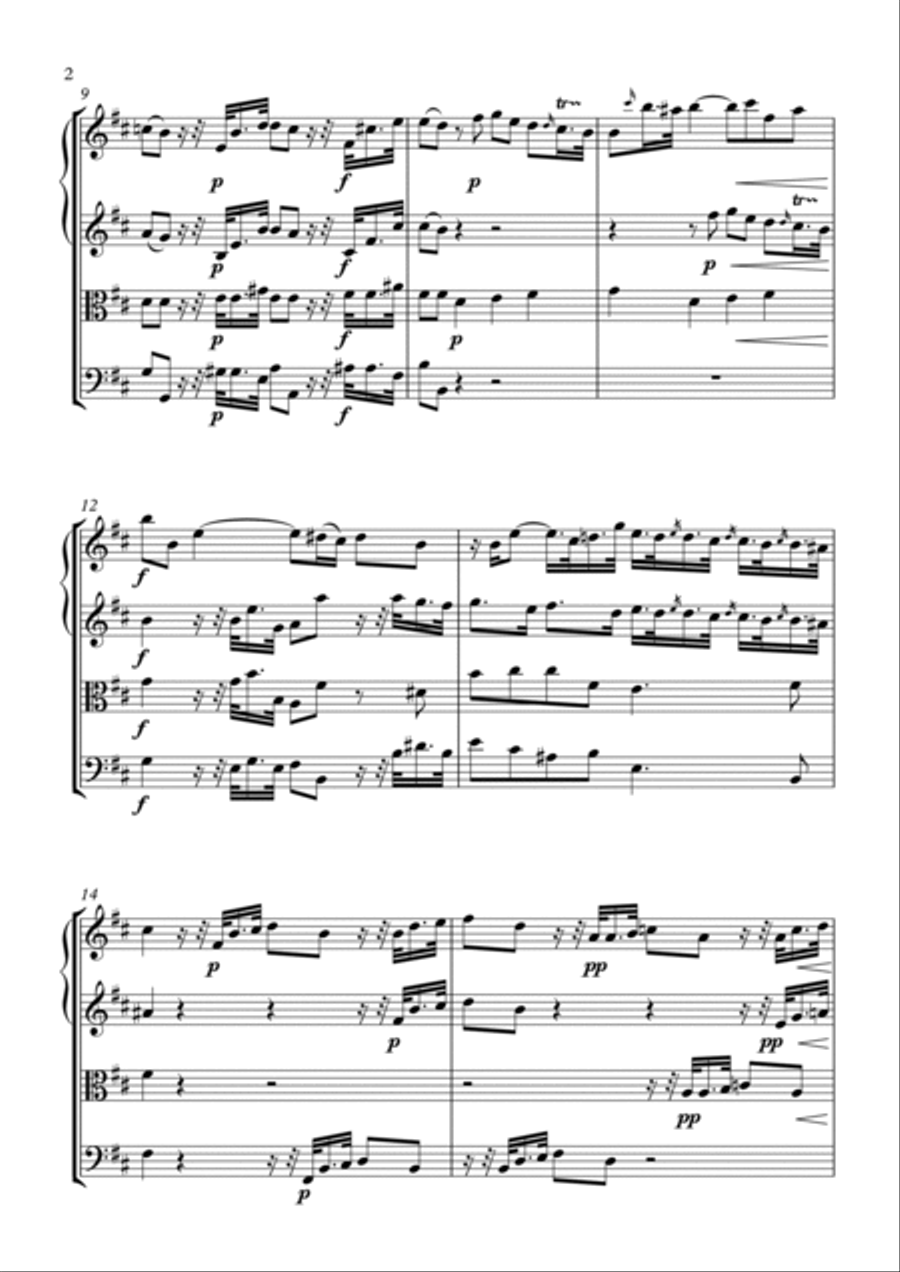 Concerto grosso in B minor op. 6 no. 12 String Quartet scores gallery preview page 2