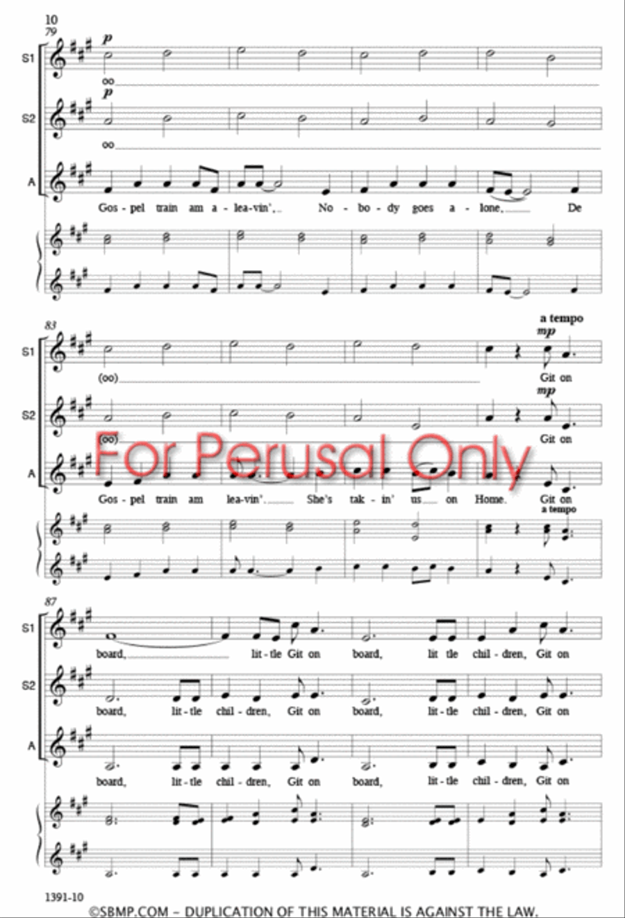 Gospel Train - SSA Octavo SSA scores gallery preview page 9
