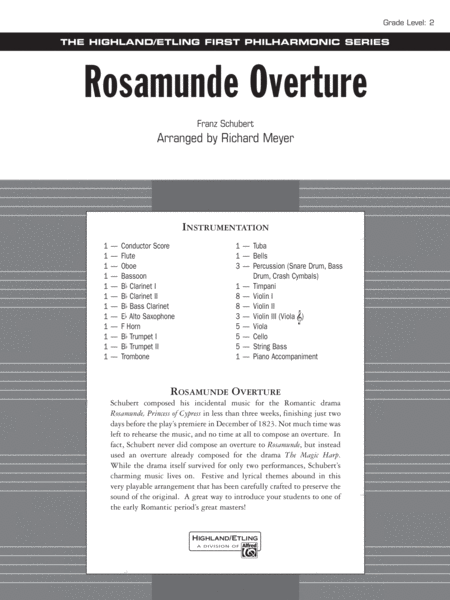 Rosamunde Overture: Score