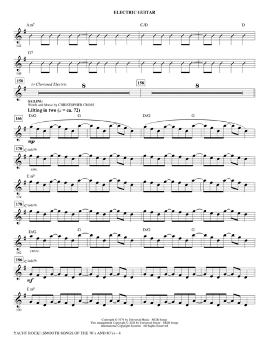 Yacht Rock! (Smooth Songs of the '70s and '80s) - Electric Guitar Choir scores gallery preview page 4