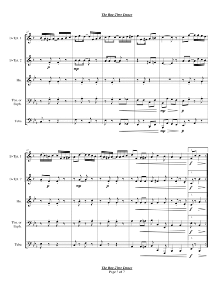 The Rag-Time Dance Chamber Music scores gallery preview page 3
