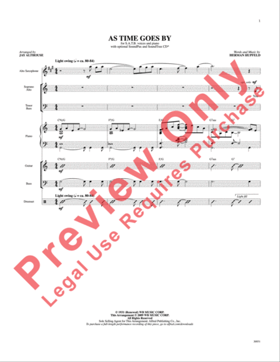 As Time Goes By Choir scores gallery preview page 2