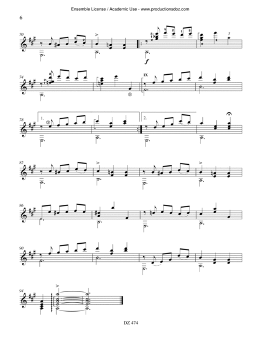 Une allée au bois, Comme une étoile Classical Guitar scores gallery preview page 6