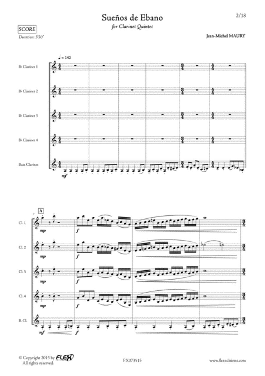Suenos de Ebano B-Flat Clarinet scores gallery preview page 2