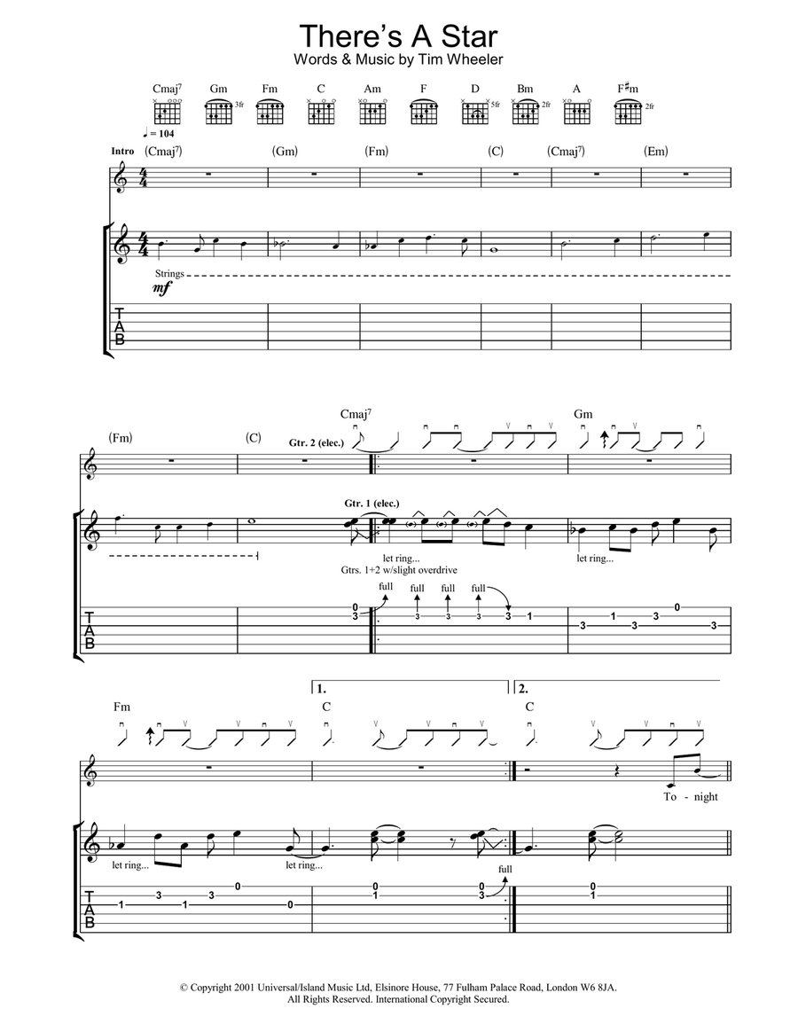 There's A Star Acoustic Guitar scores gallery preview page 1