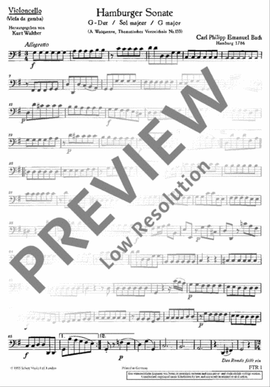 Hamburger Sonata G Major Flute scores gallery preview page 16