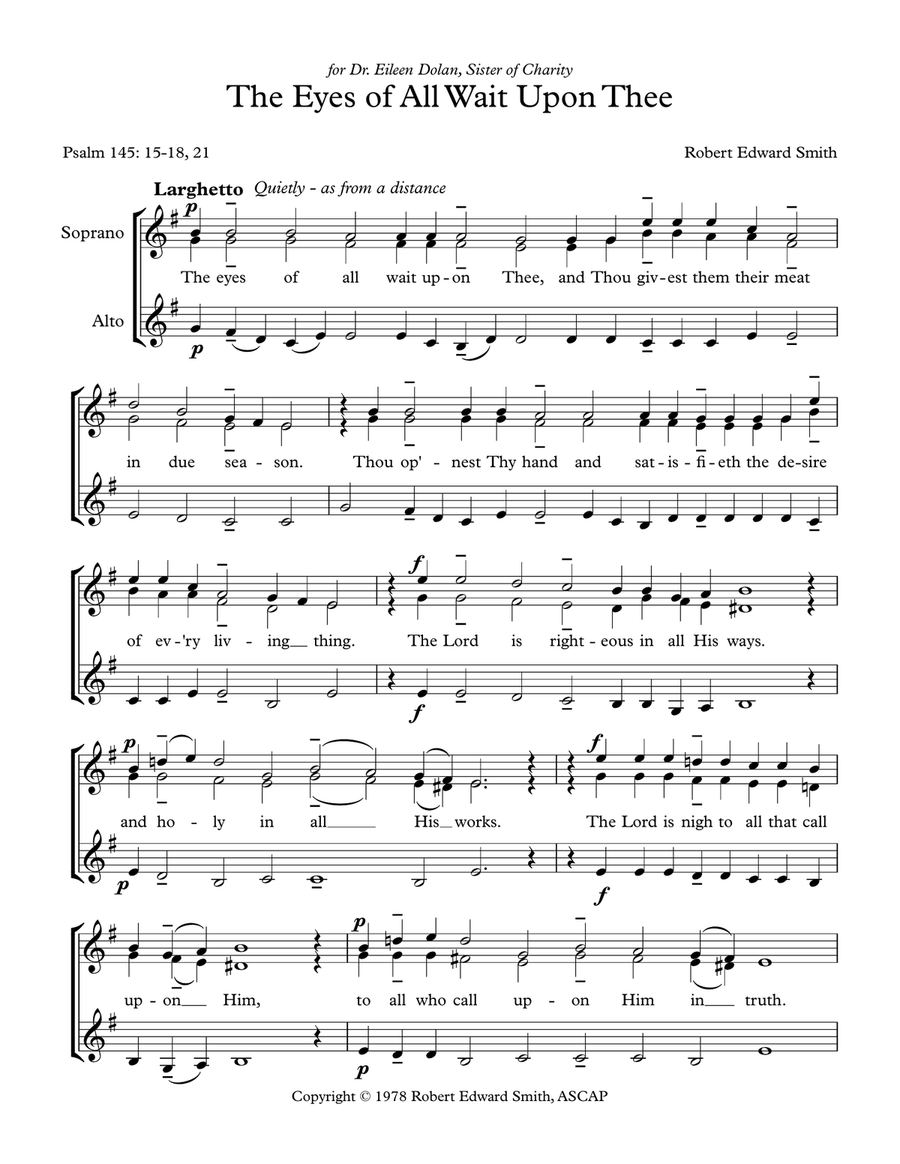 The Eyes of All Wait upon Thee SSA scores gallery preview page 2