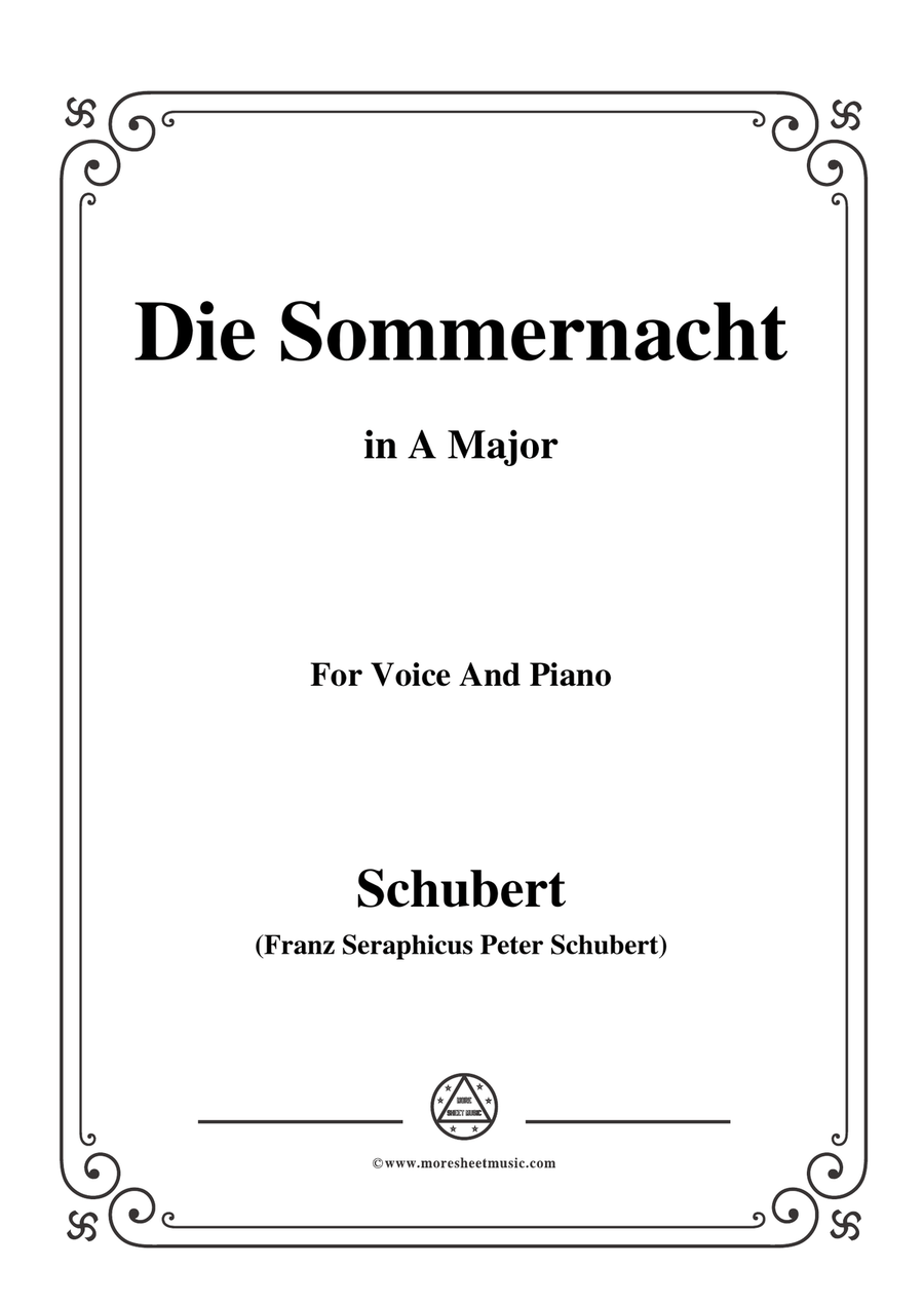 Schubert-Die Sommernacht,in A Major,for Voice&Piano