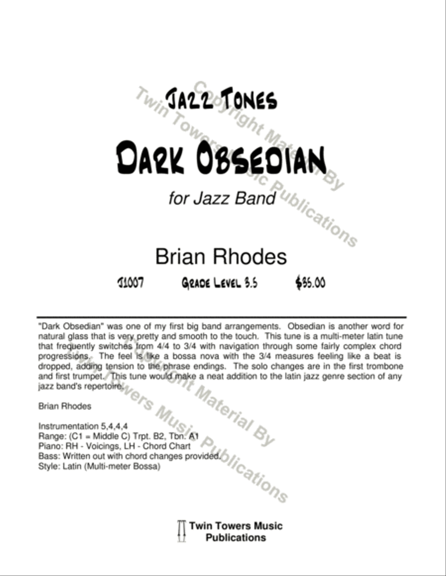 Dark Obsedian Dark Obsedian Jazz Ensemble scores gallery preview page 2