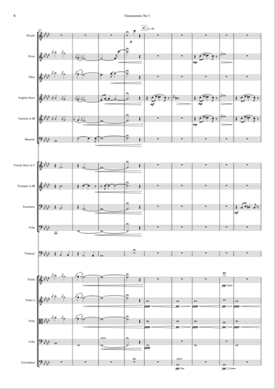 Gnossienne No. 1 Full Orchestra scores gallery preview page 6