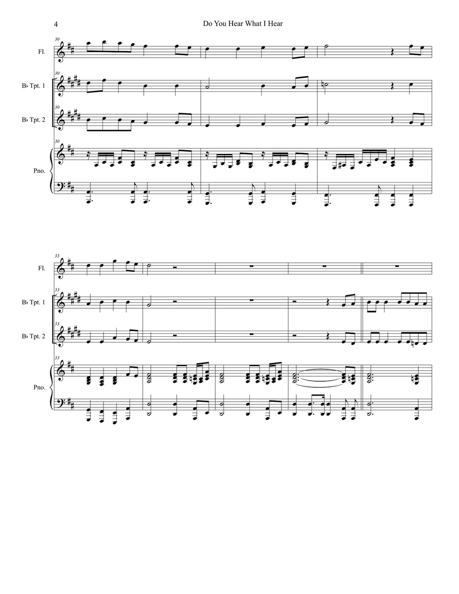 Do You Hear What I Hear Do You Hear What I Hear Trumpet Duet scores gallery preview page 4