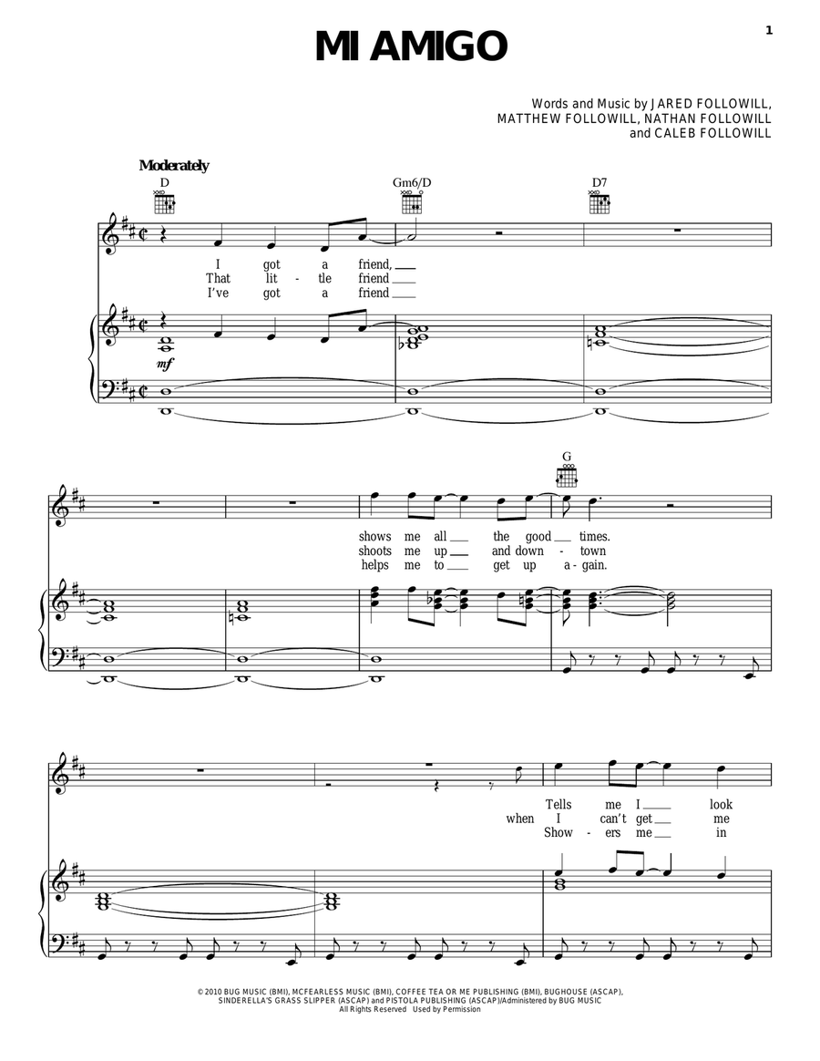 Mi Amigo Piano, Vocal, Guitar scores gallery preview page 1