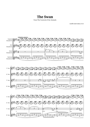 The Swan by Saint-Saëns for Sax Quartet with Chords