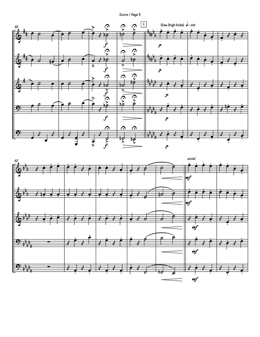 Those Lazy-hazy-crazy Days Of Summer Brass Quintet scores gallery preview page 6