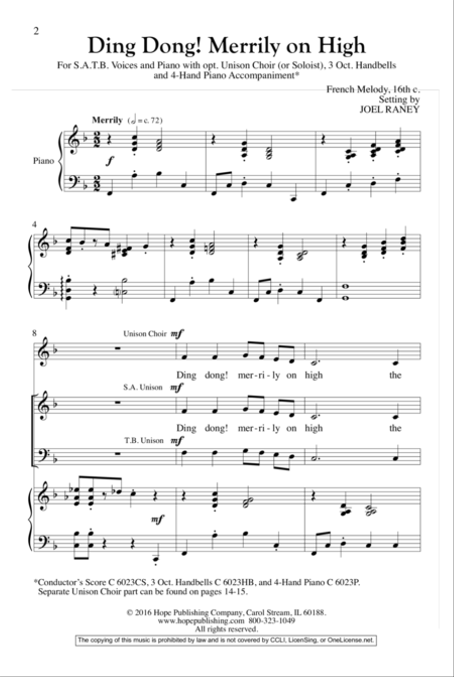 Ding Dong! Merrily on High 4-Part scores gallery preview page 2