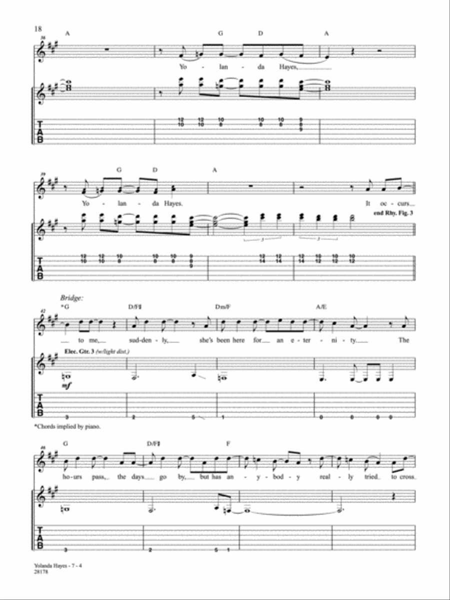 Yolanda Hayes Guitar Tablature scores gallery preview page 4