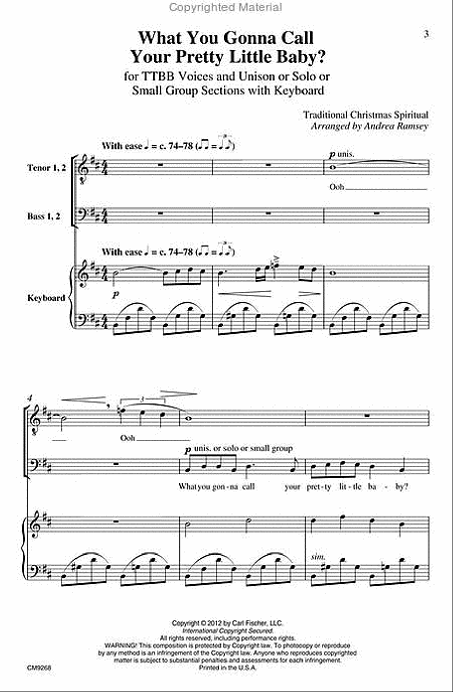 What You Gonna Call Your Pretty Little Baby? Choir scores gallery preview page 2
