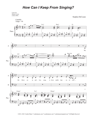 How Can I Keep From Singing? (Vocal Quartet) - (SATB)