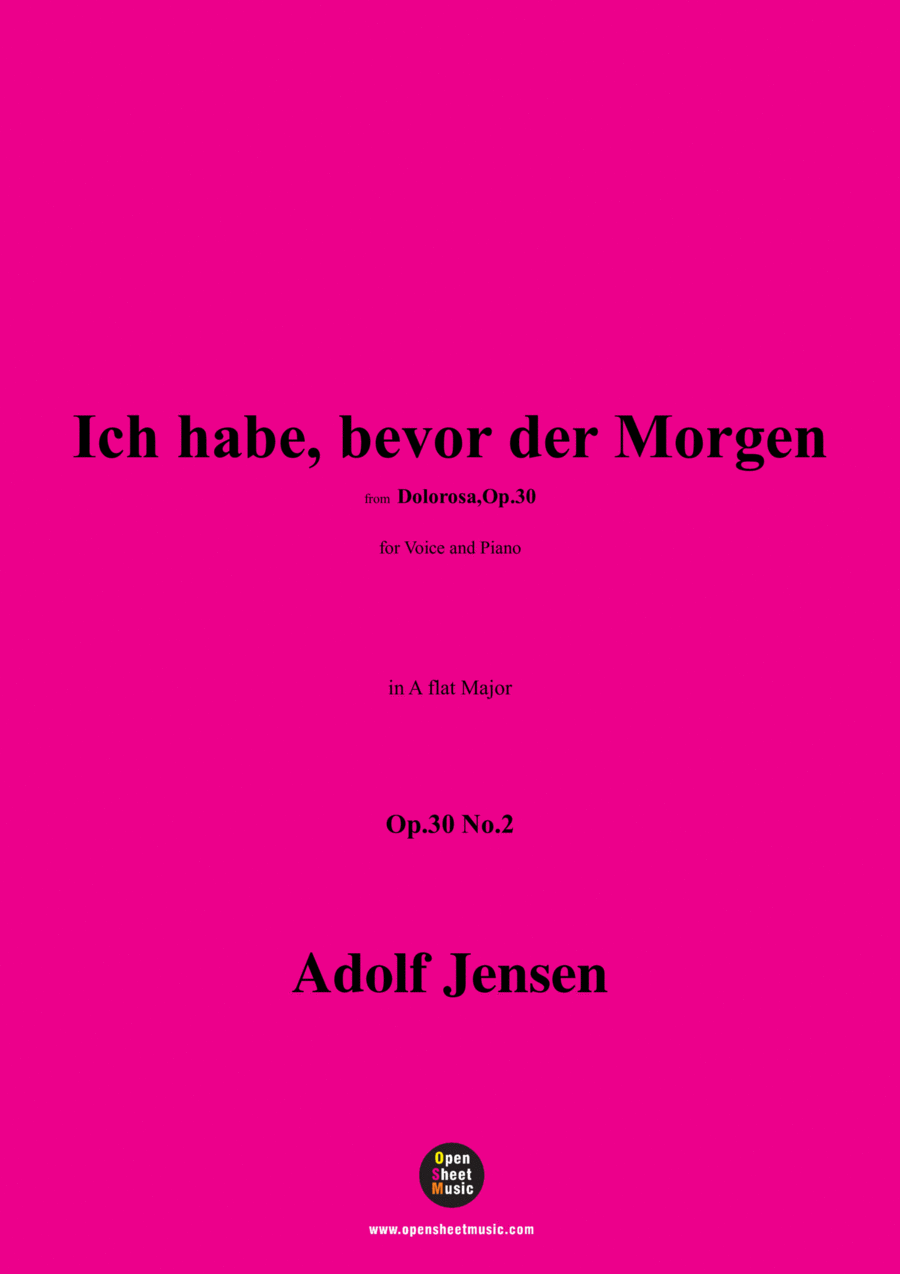 A. Jensen-Ich habe,bevor der Morgen,Op.30 No.2,in A flat Major Voice scores gallery preview page 1