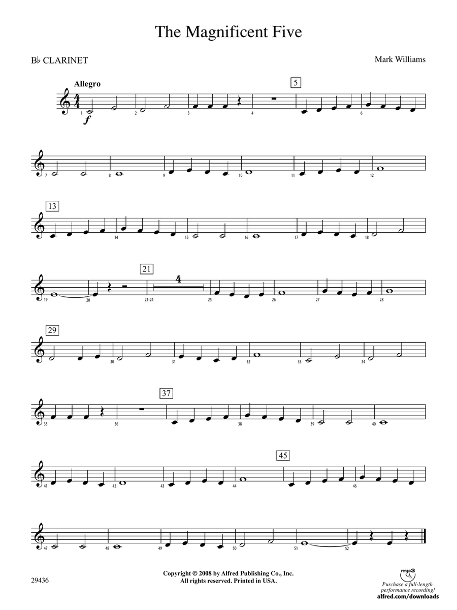 The Magnificent Five: 1st B-flat Clarinet