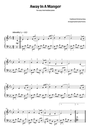 Book cover for Away In A Manger (easy-intermediate piano – E♭ major)
