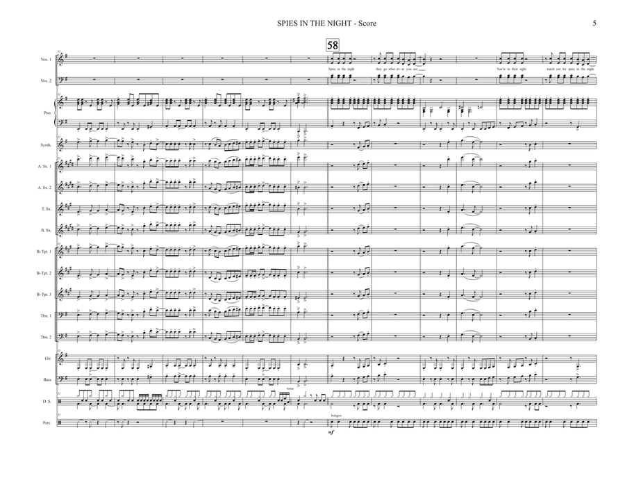 Spies In The Night Spies In The Night 4-Part scores gallery preview page 5