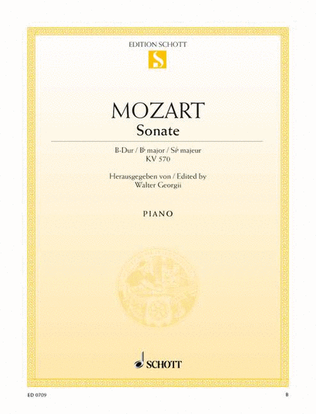 Book cover for Sonata B-flat major, K. 570