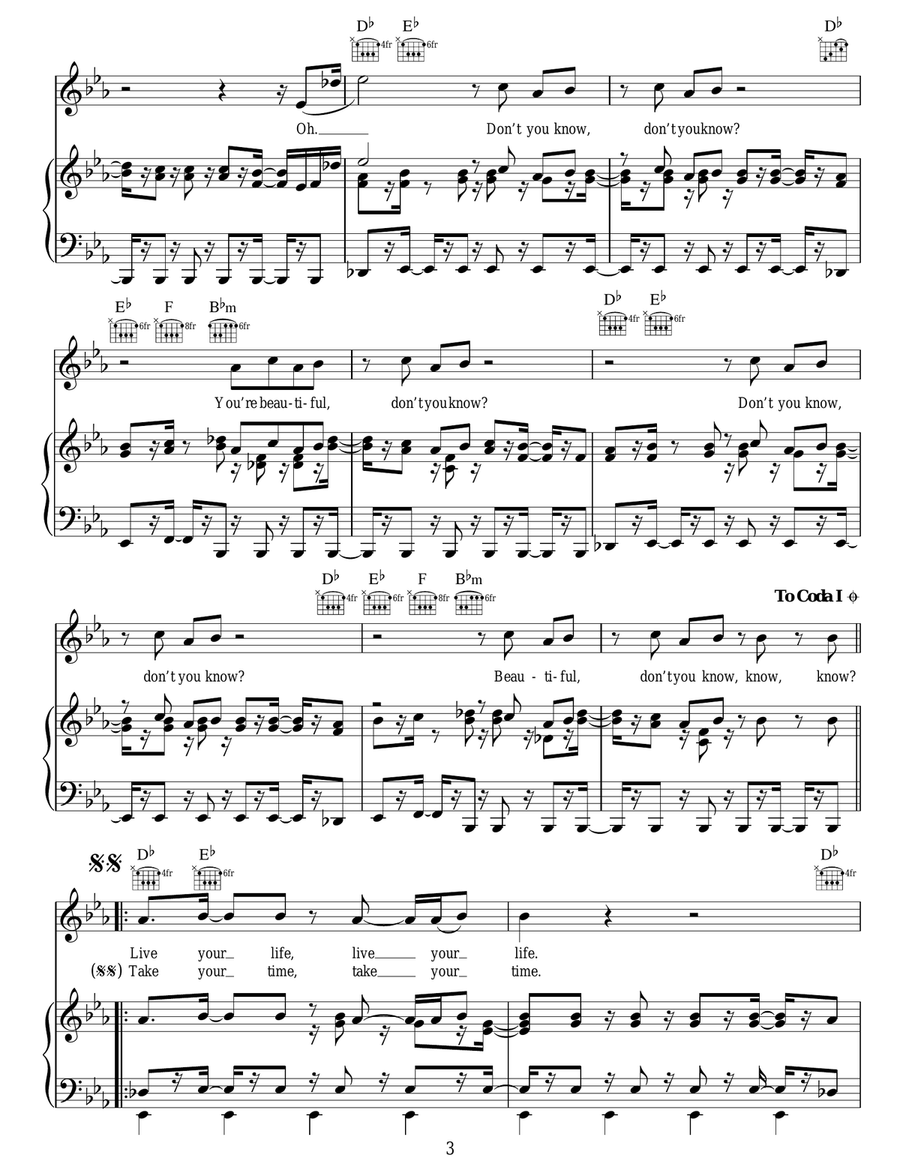 Beautiful People Acoustic Guitar scores gallery preview page 3