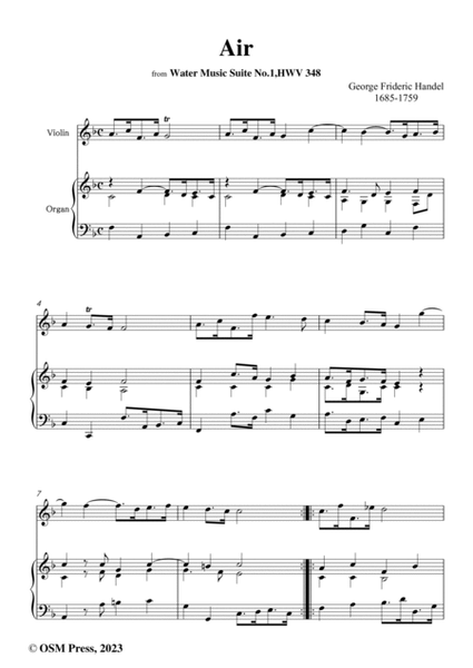 Handel-Air,HWV 348 No.6,for Violin and Organ image number null