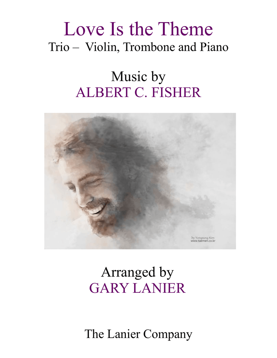 LOVE IS THE THEME (Trio – Violin, Trombone & Piano with Score/Parts) Trombone Trio scores gallery preview page 1