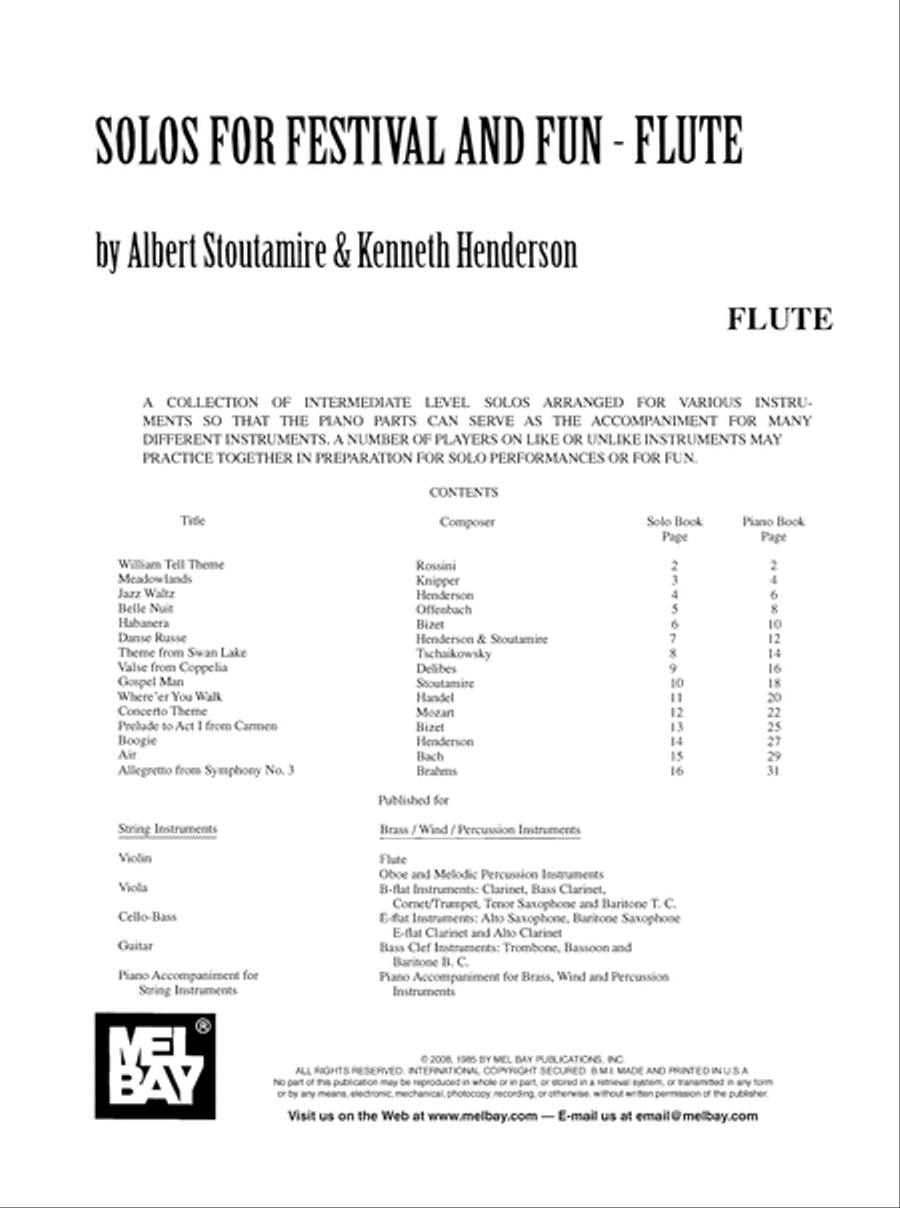 Solos for Festival and Fun - Flute Flute Solo scores gallery preview page 7